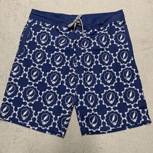 Section 119 Grateful Dead Board Shorts Mens 32 Swim Trunks Steal Your Face Beach